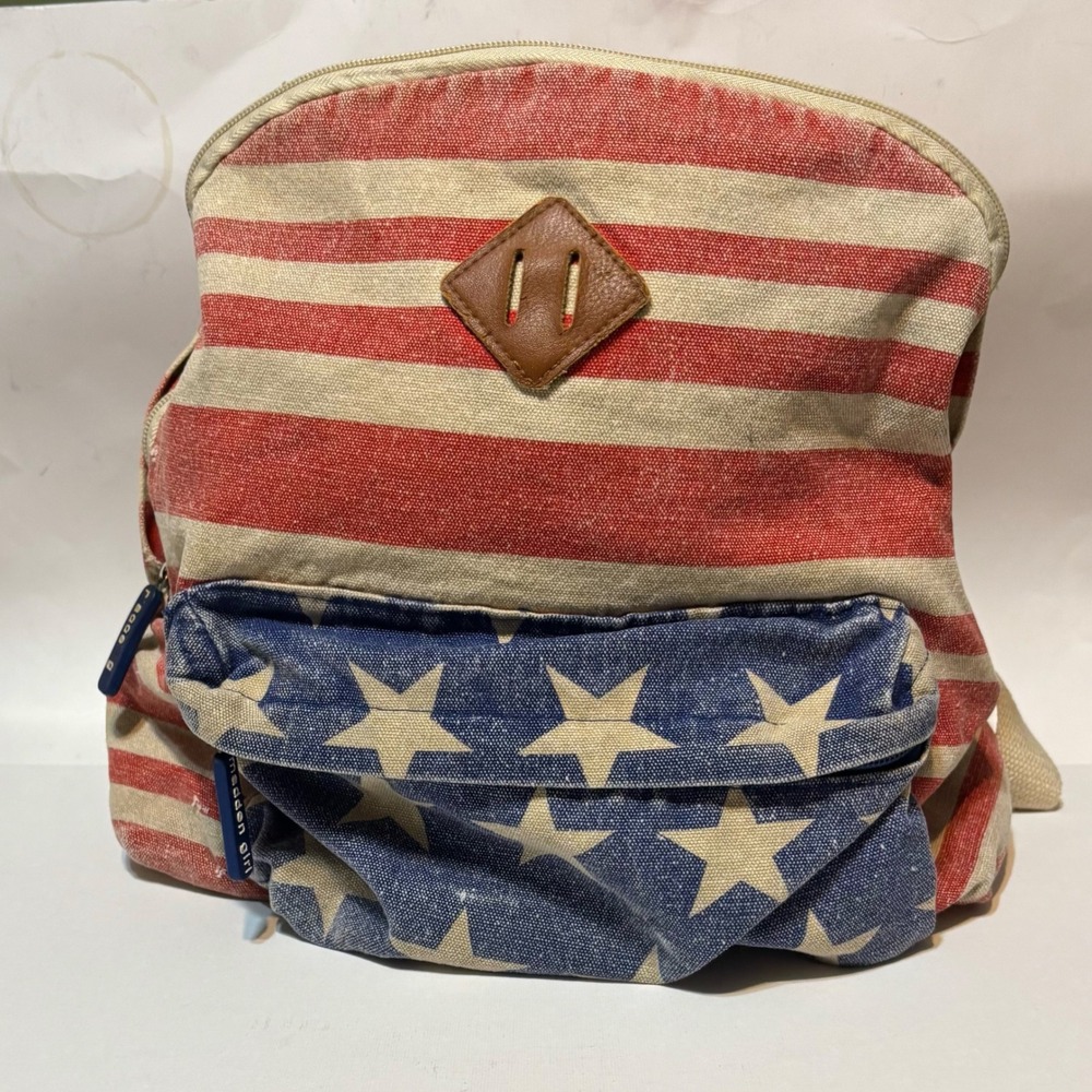 Madden Girl Backpack Women OS Red White Blue American Flag Indie Sleeze Bag